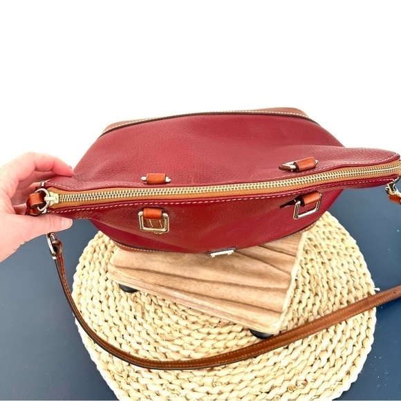 Dooney & Bourke Handbag Pebble Grain Leather Darcy Burgundy Satchel Crossbody - Picture 15 of 16